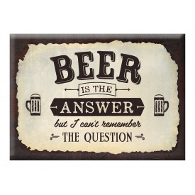 Beer is the answer but I can´t remember the question