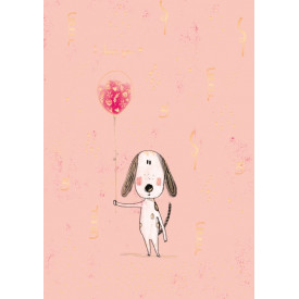 Hund mit Luftballon