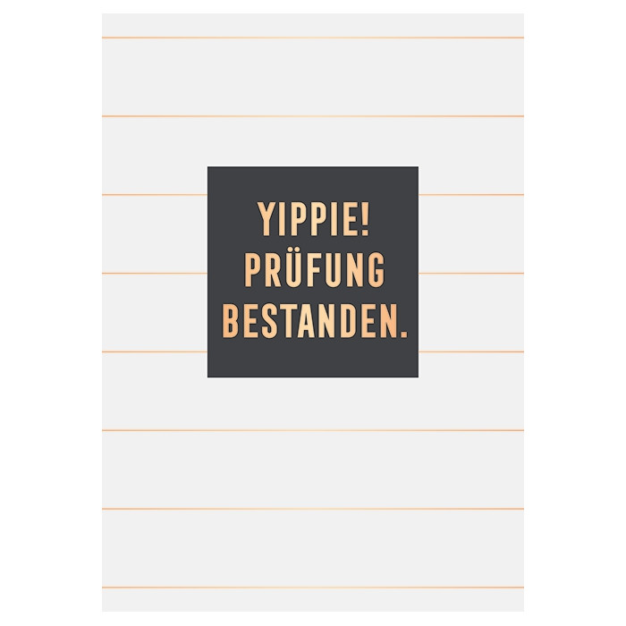Yippie! Prüfung bestanden. Yippie! Prüfung bestanden.