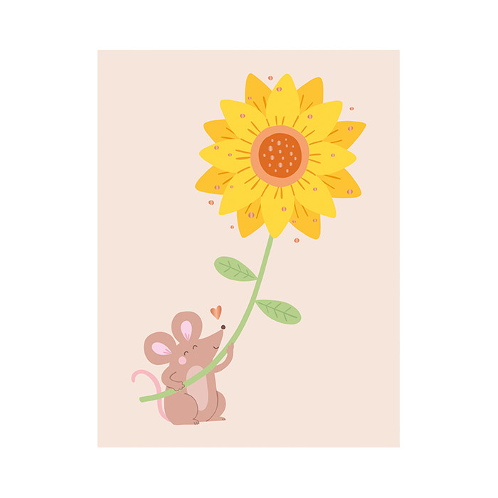Maus mit Blume Maus mit Blume