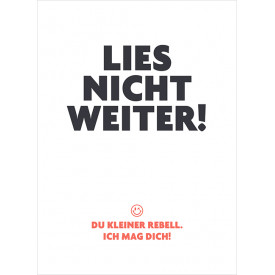 Lies nicht weiter!