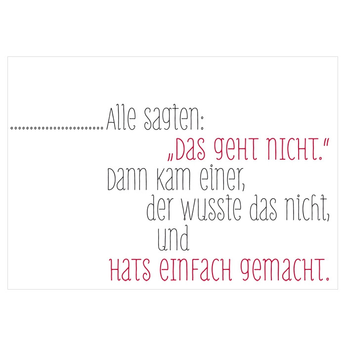 Das geht nicht ! Das geht nicht !