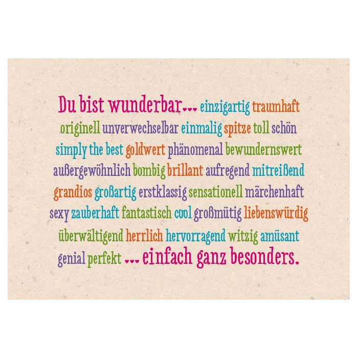Du bist wunderbar... Du bist wunderbar...